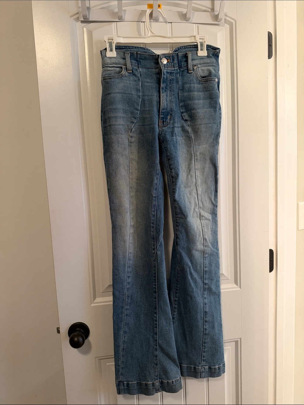 Revice Women's Blue Flared Jeans - Classic Mid Wash